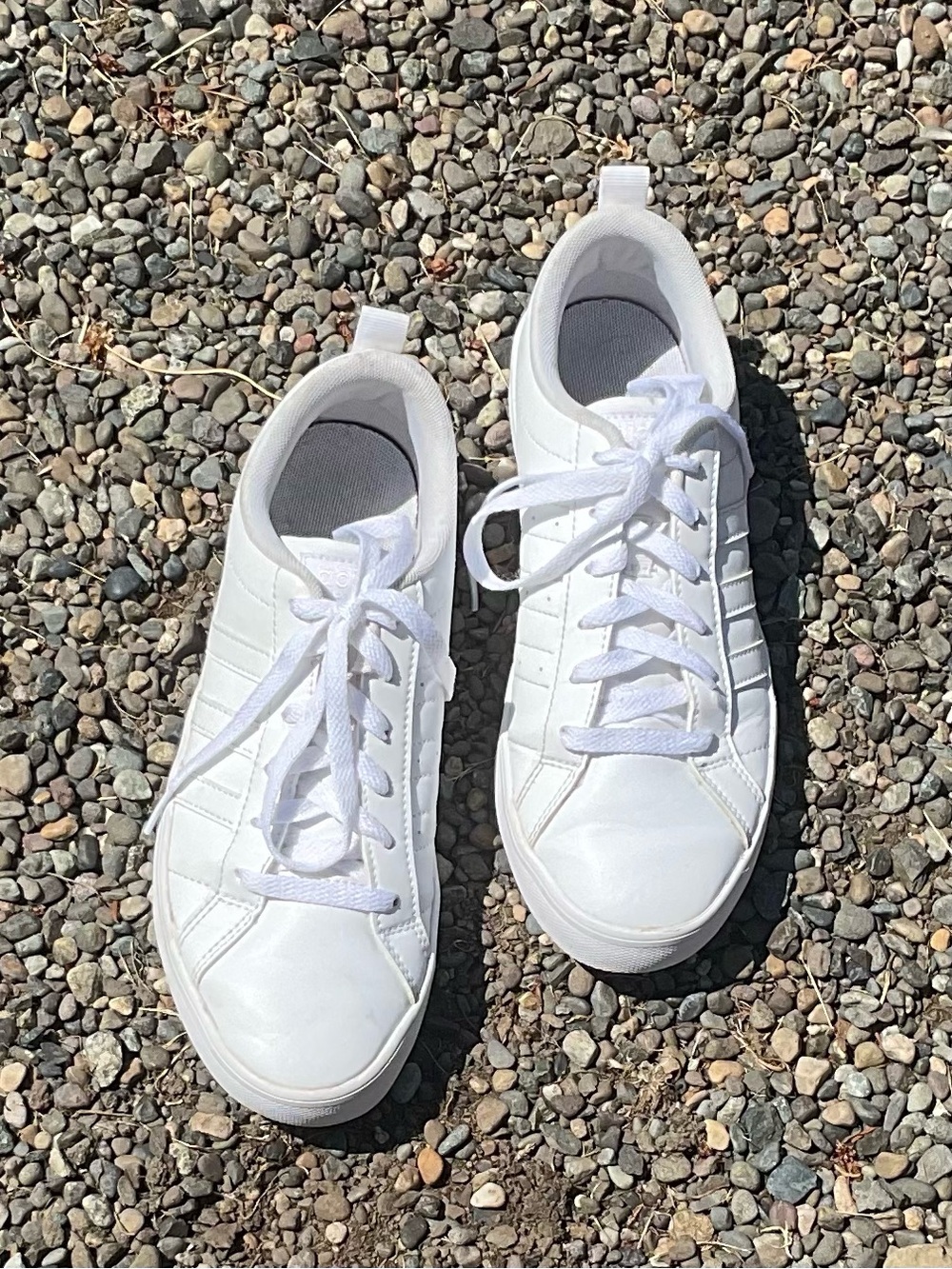 Adidas Advantage Clean White Sneakers Women’s Size 7 Casual Lace Up Shoes